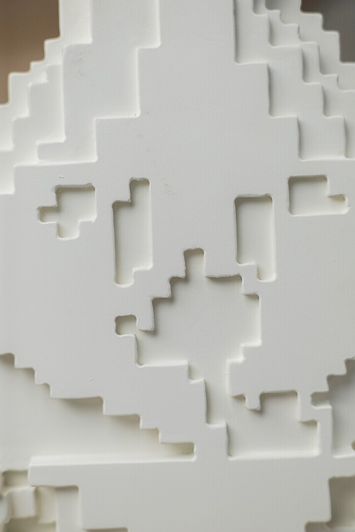 White Engineered Wood Mirage Vase by La Dimora Selections at Pernia's Pop Up Shop
