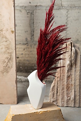 White Engineered Wood Liscio Vase by La Dimora Selections