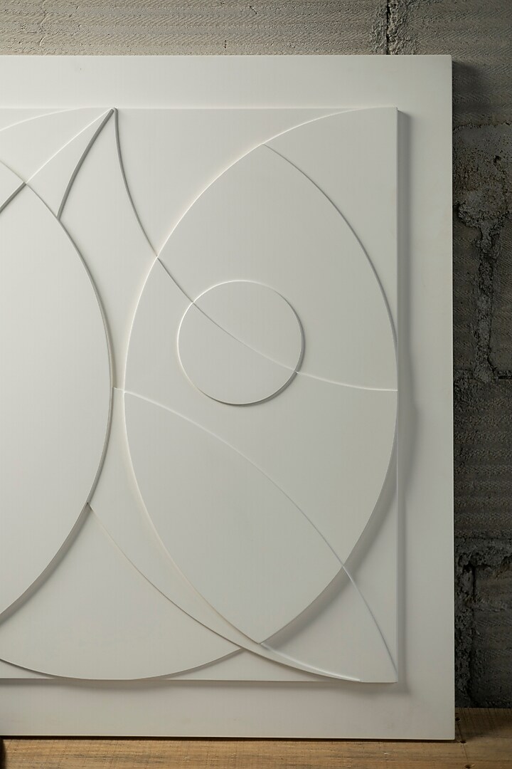 White Engineered Wood Luna Wall Art by La Dimora Selections at Pernia's Pop Up Shop