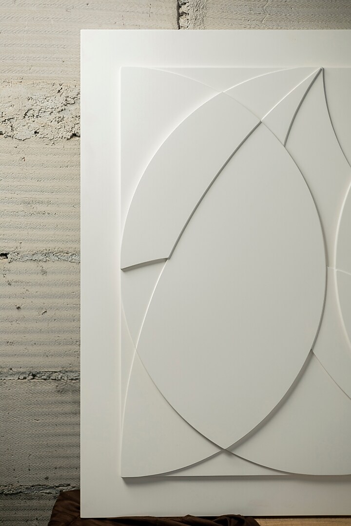 White Engineered Wood Luna Wall Art by La Dimora Selections at Pernia's Pop Up Shop