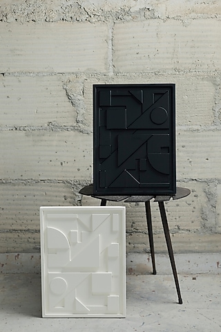 White & Black Engineered Wood Wall Art (Set of 2) by La Dimora Selections