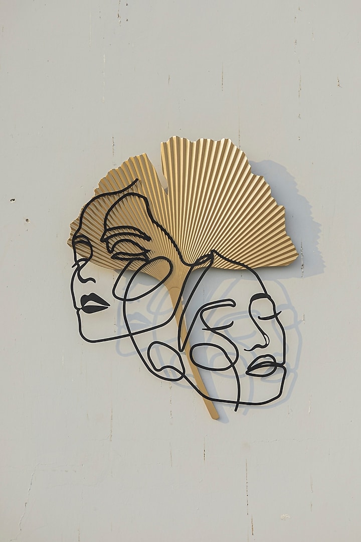 Gold & Black Engineered Wood Lady Faces Wall Art by La Dimora Selections