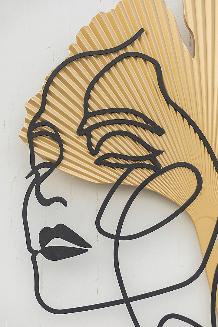 Gold & Black Engineered Wood Lady Faces Wall Art by La Dimora Selections at Pernia's Pop Up Shop
