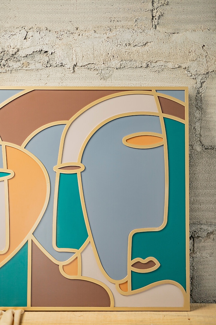 Multi-Colored Engineered Wood Faces Wall Art by La Dimora Selections at Pernia's Pop Up Shop