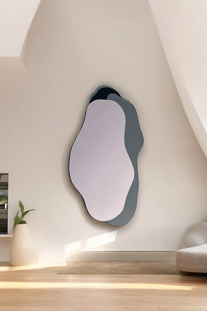 Rose Gold Mirrored-Glass & HDWR-HDF Abstract Printed Mirror by La Dimora Selections