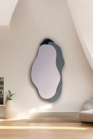 Rose Gold Mirrored-Glass & HDWR-HDF Abstract Printed Mirror by La Dimora Selections