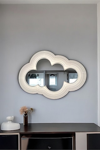 White Acrylic, Mirrored-Glass HDWR-HDF and LED by La Dimora Selections
