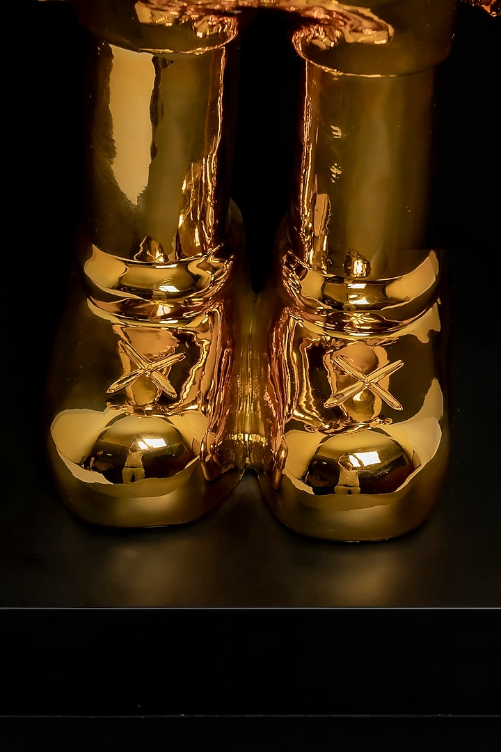 Gold Resin & Marble Handcrafted KAWS Sculpture Design by La Dimora