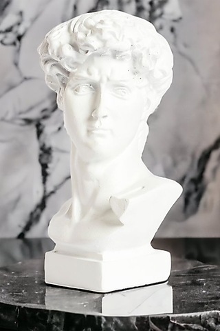 White Resin Zeus Art Sculpture by La Dimora Selections