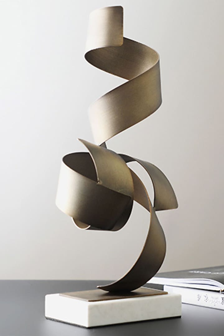 Bronze Metal & Marble Helix Sculpture by La Dimora Selections at Pernia's Pop Up Shop