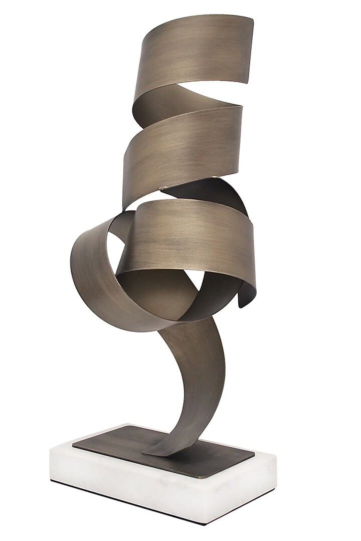 Bronze Metal & Marble Helix Sculpture by La Dimora Selections at Pernia's Pop Up Shop