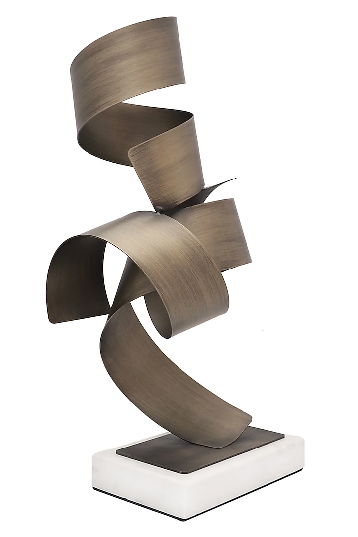 Bronze Metal & Marble Helix Sculpture by La Dimora Selections at Pernia's Pop Up Shop