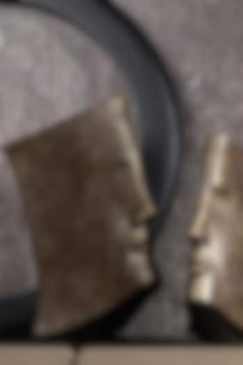 Bronze Iron & Resin Handcrafted Human Face Book Sculpture by La Dimora Selections at Pernia's Pop Up Shop