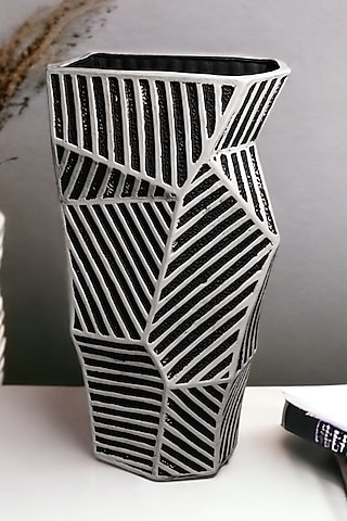 Black & White Ceramic Origami Vase by La Dimora Selections
