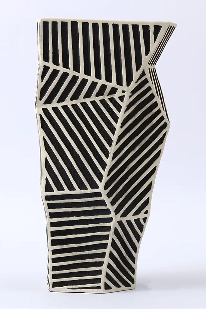 Black & White Ceramic Origami Vase by La Dimora Selections at Pernia's Pop Up Shop