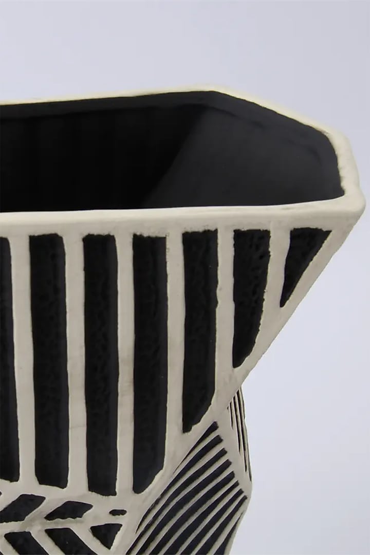 Black & White Ceramic Origami Vase by La Dimora Selections at Pernia's Pop Up Shop