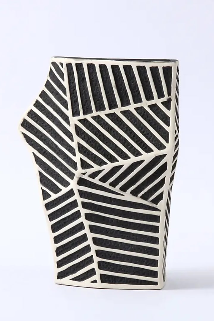 Black & White Ceramic Origami Vase by La Dimora Selections at Pernia's Pop Up Shop