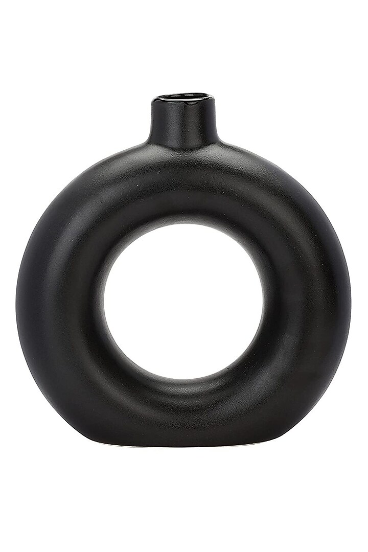 Black Ceramic Donut Vase by La Dimora Selections at Pernia's Pop Up Shop