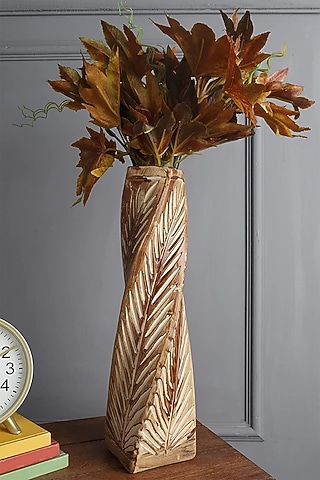 Brown Ceramic Swirl Vase by La Dimora Selections