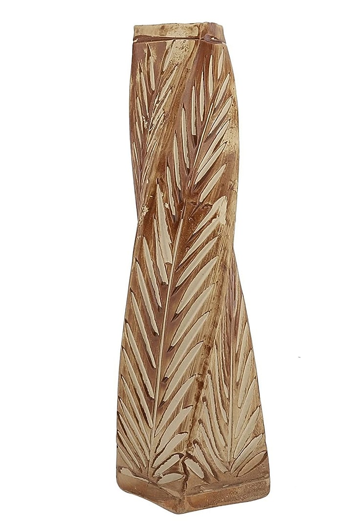 Brown Ceramic Swirl Vase by La Dimora Selections at Pernia's Pop Up Shop