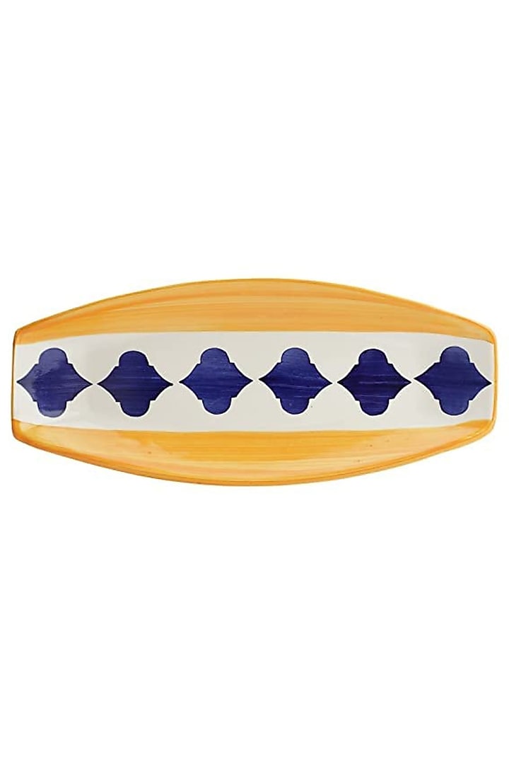 Yellow Ceramic Handcrafted Moroccan Platter by La Dimora Selections at Pernia's Pop Up Shop