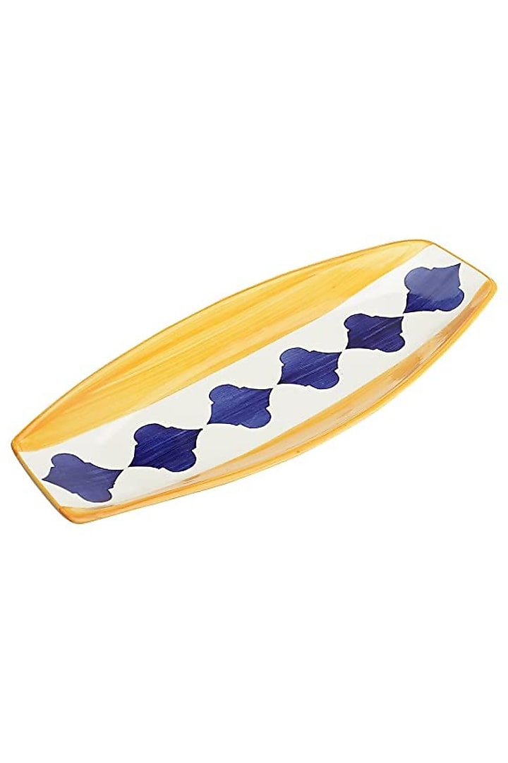 Yellow Ceramic Handcrafted Moroccan Platter by La Dimora Selections at Pernia's Pop Up Shop