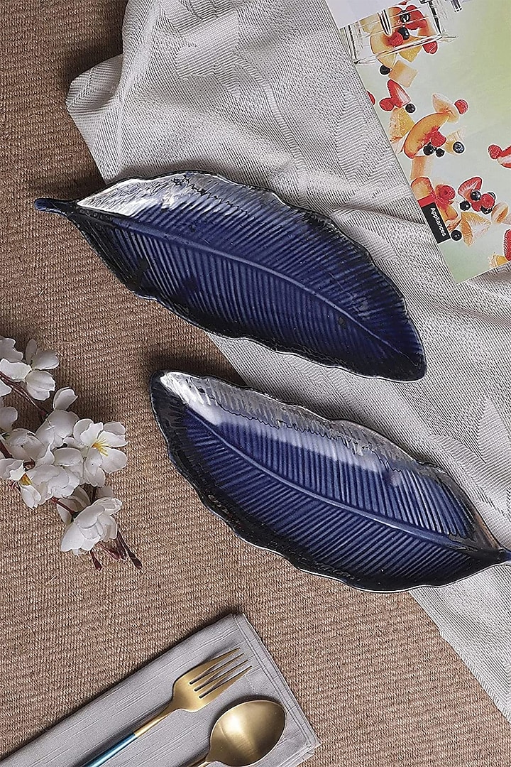 Blue Ceramic Handcrafted Platter Set by La Dimora Selections at Pernia's Pop Up Shop