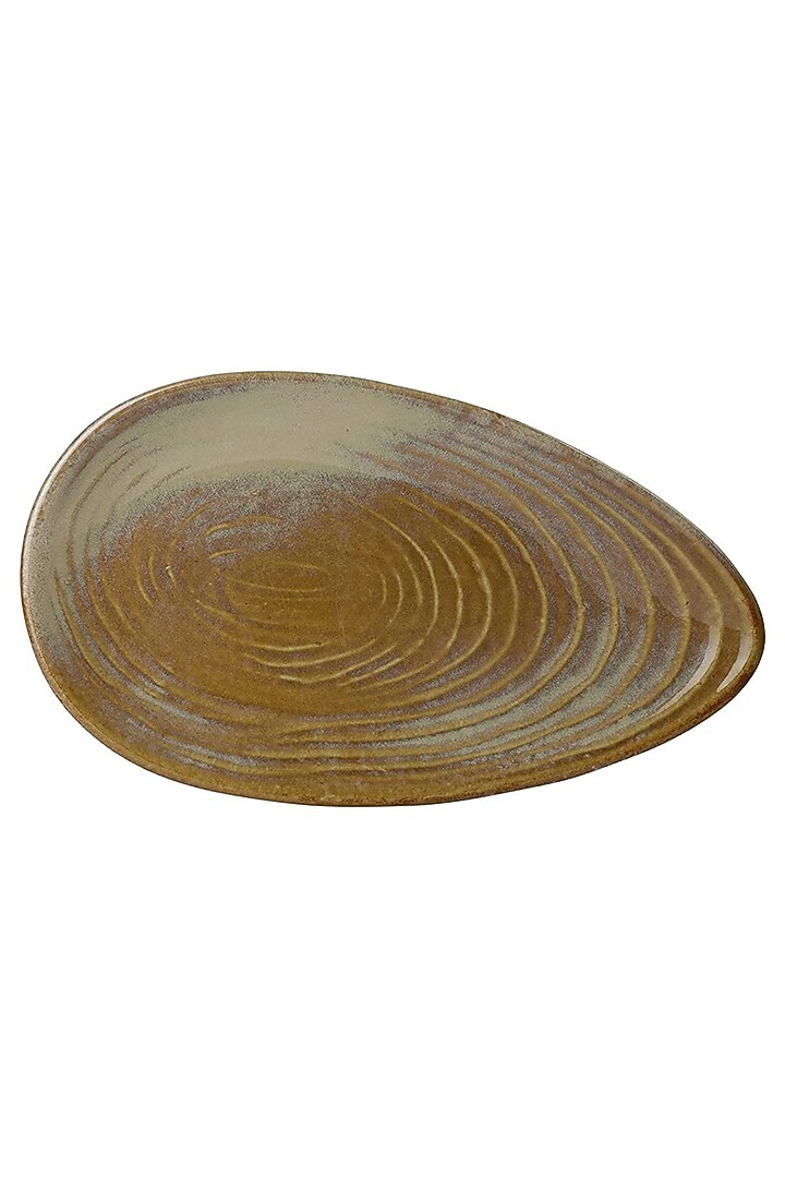 Golden Ceramic Handcrafted Platter by La Dimora Selections at Pernia's Pop Up Shop