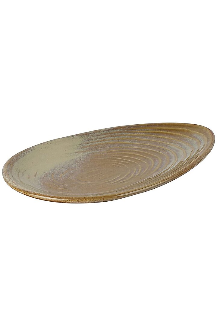 Golden Ceramic Handcrafted Platter by La Dimora Selections at Pernia's Pop Up Shop
