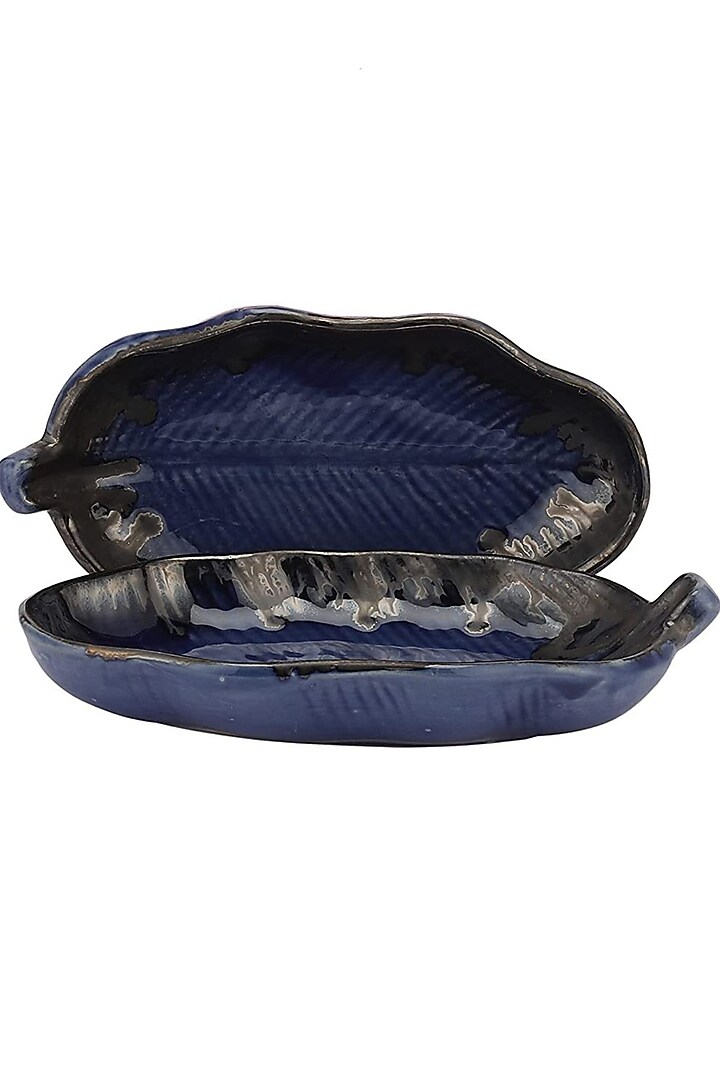 Blue Ceramic Handcrafted Platter Set by La Dimora Selections at Pernia's Pop Up Shop