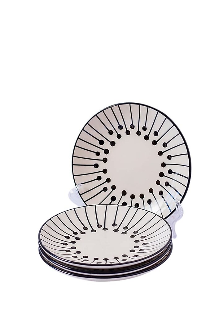 Cream Ceramic Handcrafted Quarter Plate Set by La Dimora Selections at Pernia's Pop Up Shop