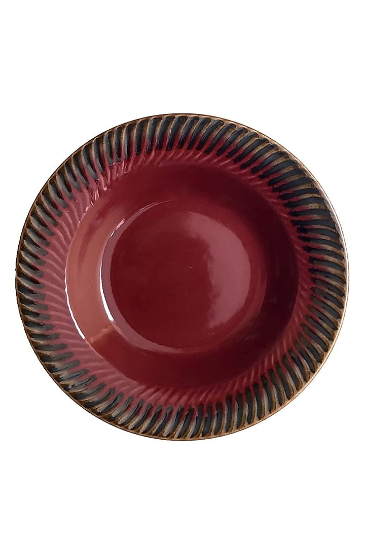 Red & Blue Ceramic Handcrafted Pasta Plate Set by La Dimora Selections at Pernia's Pop Up Shop