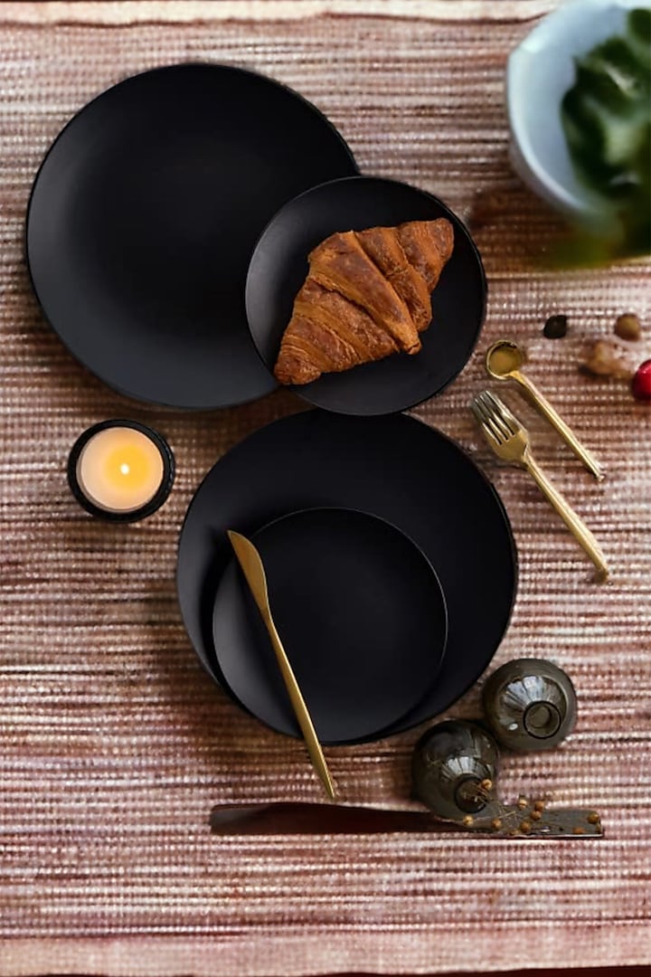 Black Ceramic Handcrafted Dinner Set by La Dimora Selections at Pernia's Pop Up Shop