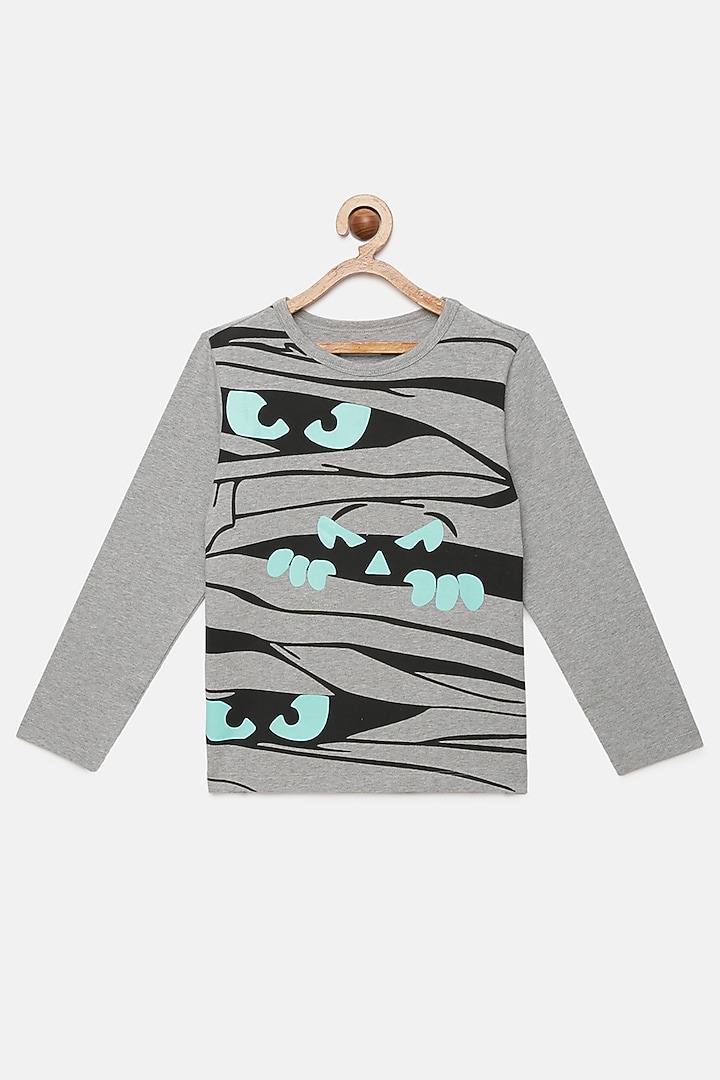 Grey Cotton & Spandex T-Shirt by LADORE at Pernia's Pop Up Shop