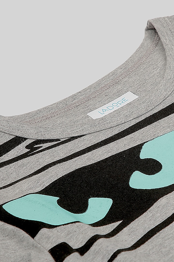 Grey Cotton & Spandex T-Shirt by LADORE at Pernia's Pop Up Shop