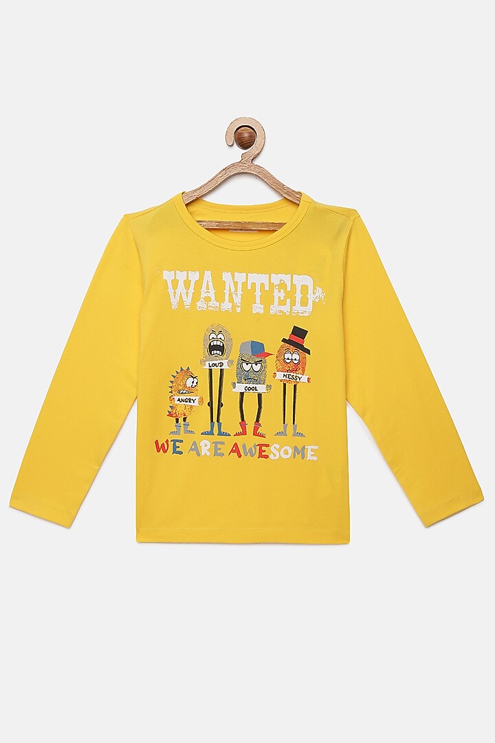 Yellow Cotton & Spandex T-Shirt by LADORE at Pernia's Pop Up Shop