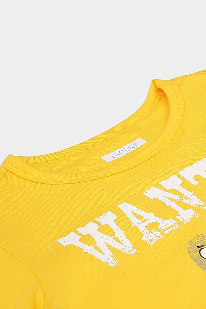 Yellow Cotton & Spandex T-Shirt by LADORE at Pernia's Pop Up Shop
