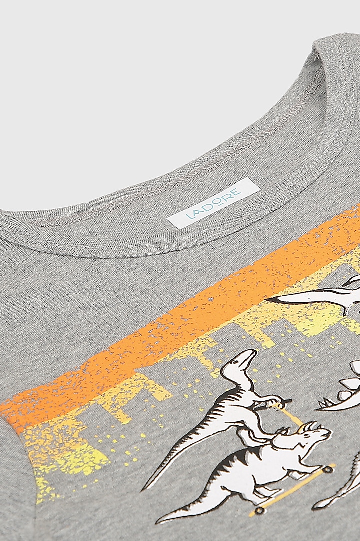 Grey T-Shirt In Pure Cotton by LADORE at Pernia's Pop Up Shop