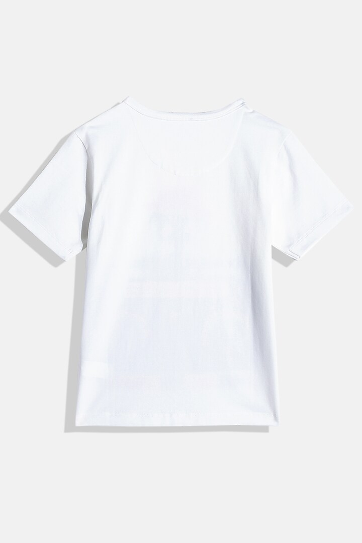 White T-Shirt With Print For Boys by LADORE at Pernia's Pop Up Shop