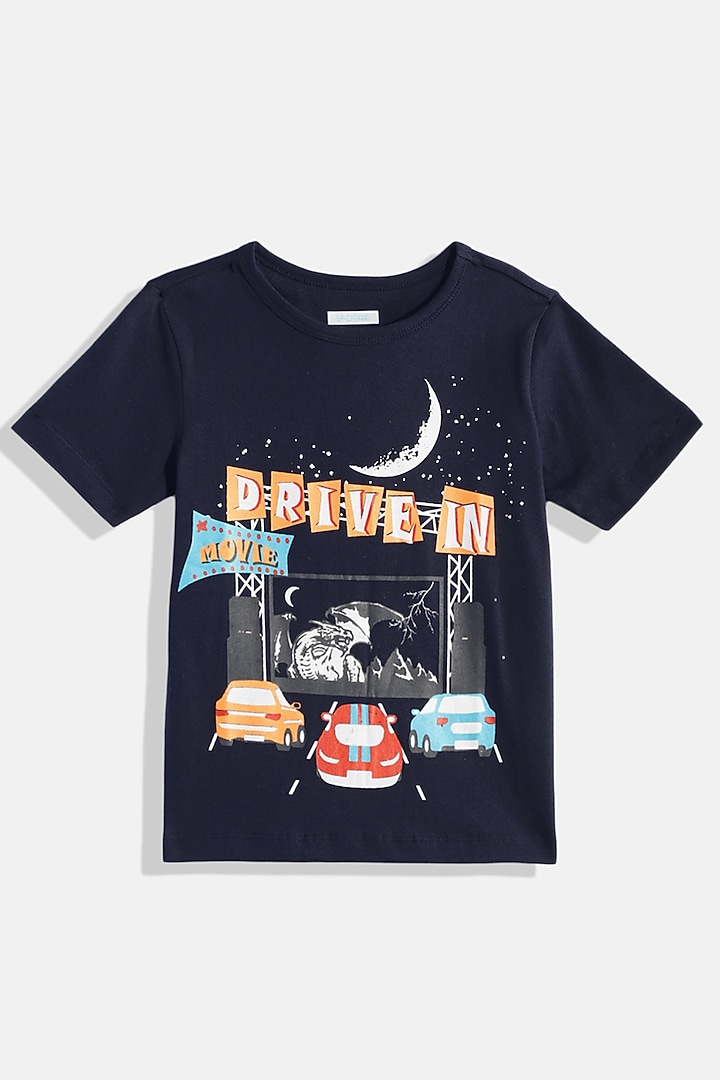 Blue Cotton T-Shirt For Boys by LADORE at Pernia's Pop Up Shop