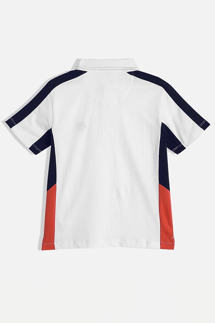 White Cotton Polo T-Shirt For Boys by LADORE at Pernia's Pop Up Shop