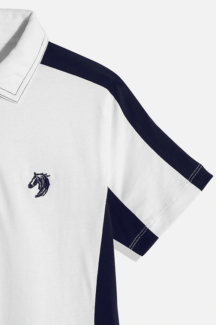 White Cotton Polo T-Shirt For Boys by LADORE at Pernia's Pop Up Shop