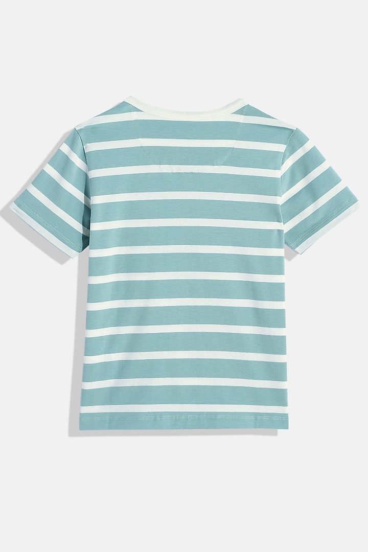 Blue Striped T-Shirt For Boys by LADORE at Pernia's Pop Up Shop