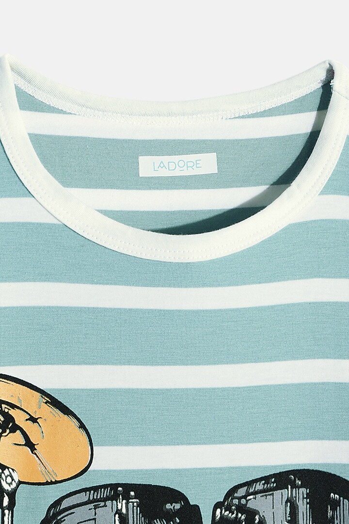 Blue Striped T-Shirt For Boys by LADORE at Pernia's Pop Up Shop