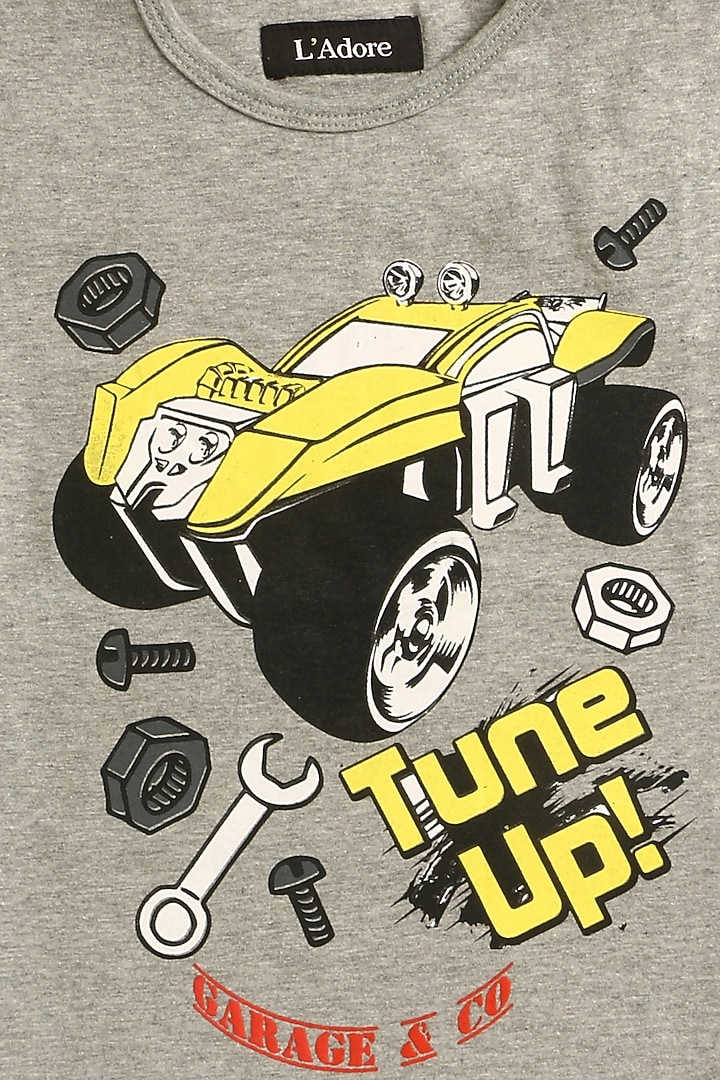 Grey T-Shirt In Pure Cotton For Boys by LADORE at Pernia's Pop Up Shop