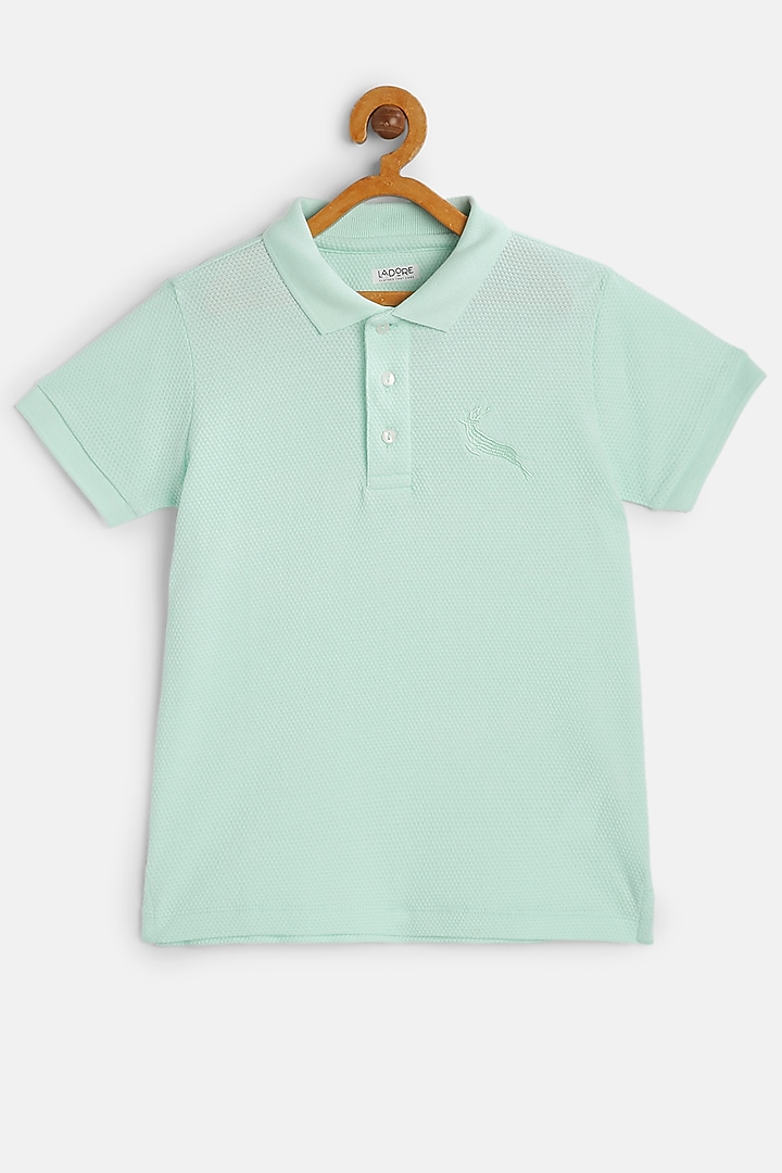 Light Blue Cotton Polo T-Shirt by LADORE at Pernia's Pop Up Shop