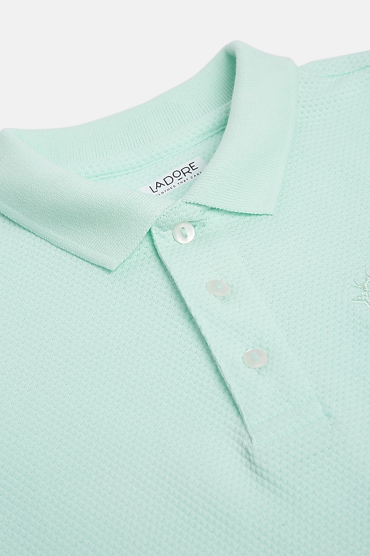 Light Blue Cotton Polo T-Shirt by LADORE at Pernia's Pop Up Shop