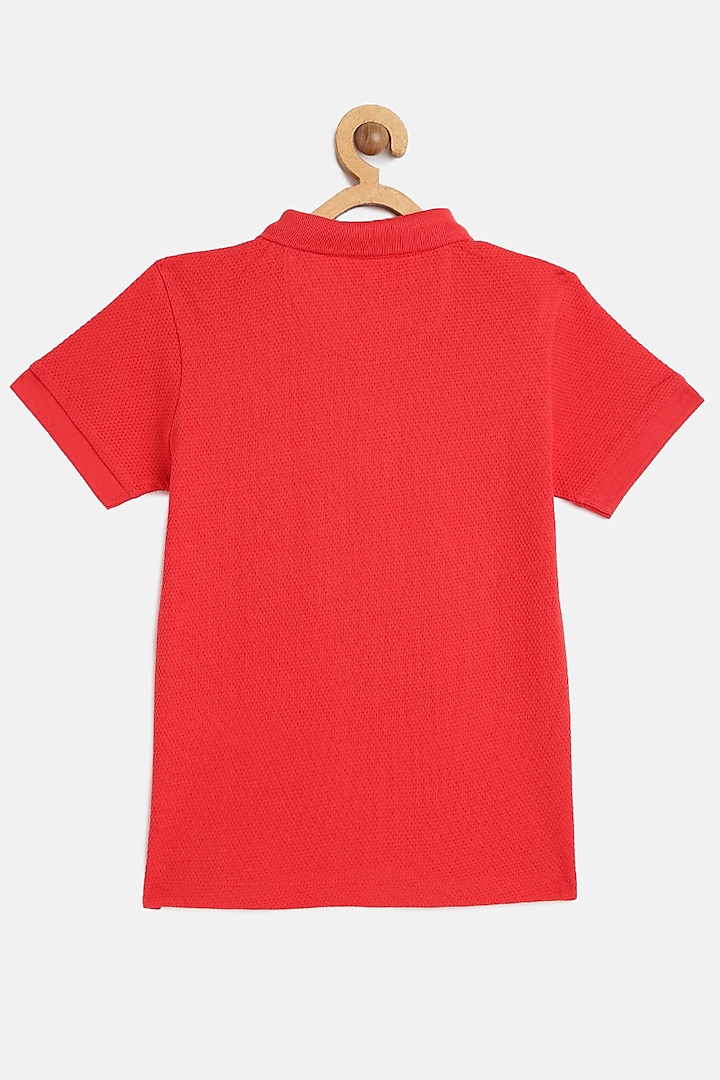 Red Cotton Polo T-Shirt by LADORE at Pernia's Pop Up Shop