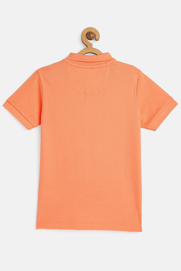 Peach Cotton Polo T-Shirt by LADORE at Pernia's Pop Up Shop