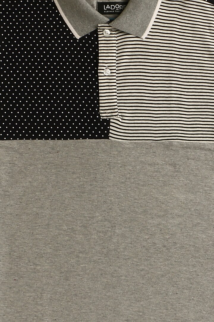 Grey Cotton Polo T-Shirt by LADORE at Pernia's Pop Up Shop